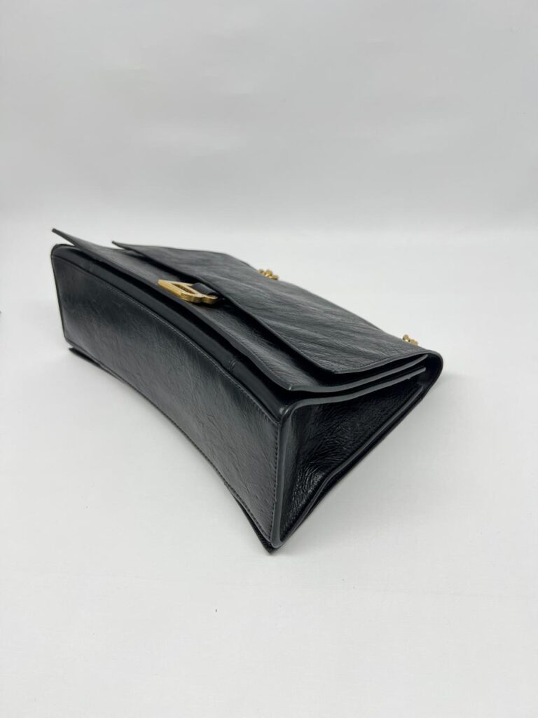 Crush Chain Bag Crinkled Black GHW