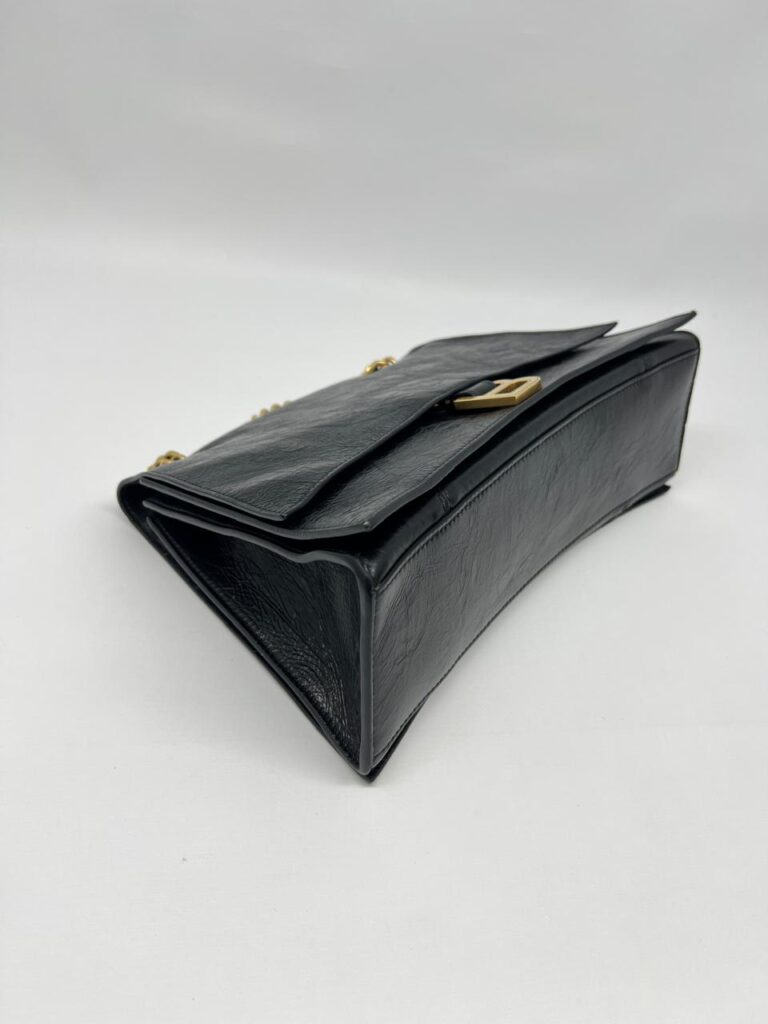 Crush Chain Bag Crinkled Black GHW