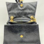 Crush Chain Bag Crinkled Black GHW