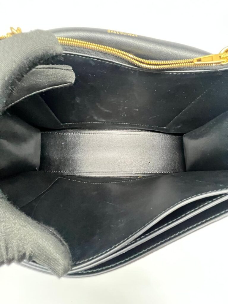 Crush Chain Bag Crinkled Black GHW