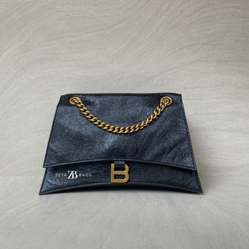 Crush Chain Bag Crinkled Black GHW