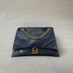 Crush Chain Bag Crinkled Black GHW