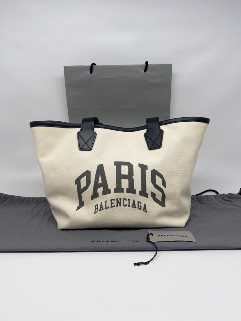 Cities Paris Jumbo Tote Canvas White Black