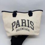Cities Paris Jumbo Tote Canvas White Black