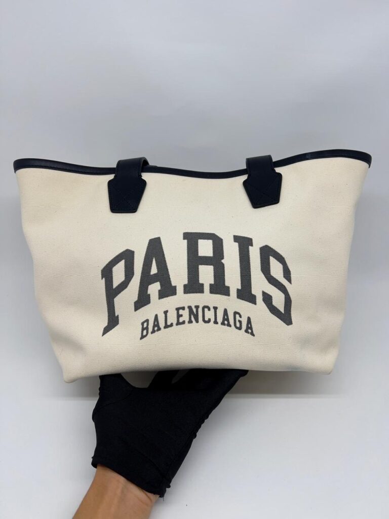 Cities Paris Jumbo Tote Canvas White Black
