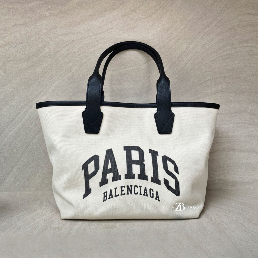 Cities Paris Jumbo Tote Canvas White Black