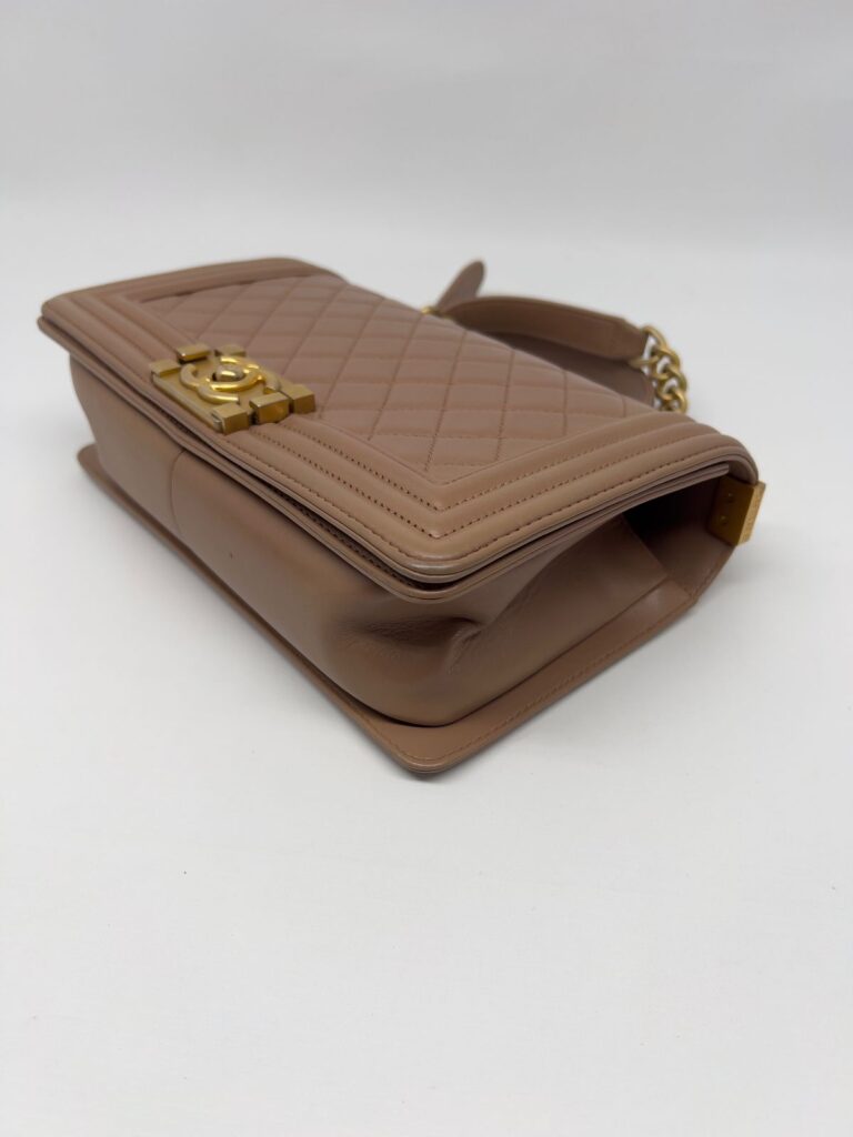 Boy 25 Lambskin Dark Beige GHW