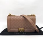 Boy 25 Lambskin Dark Beige GHW