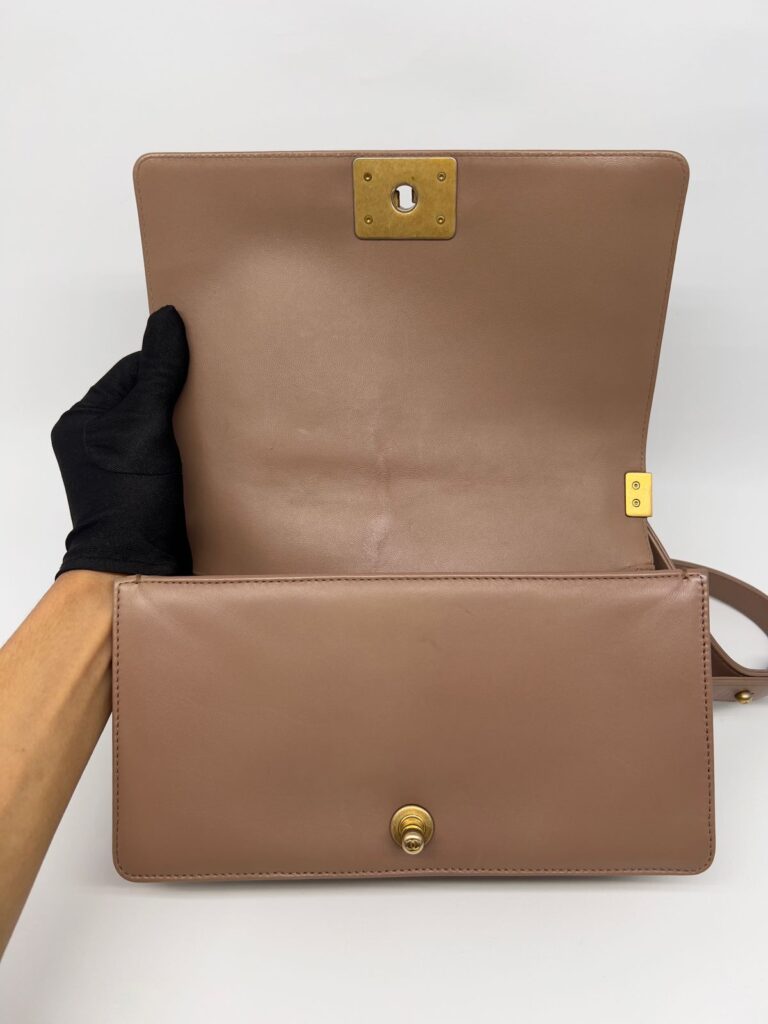 Boy 25 Lambskin Dark Beige GHW