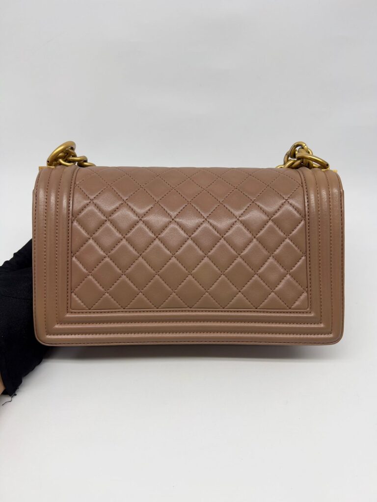 Boy 25 Lambskin Dark Beige GHW