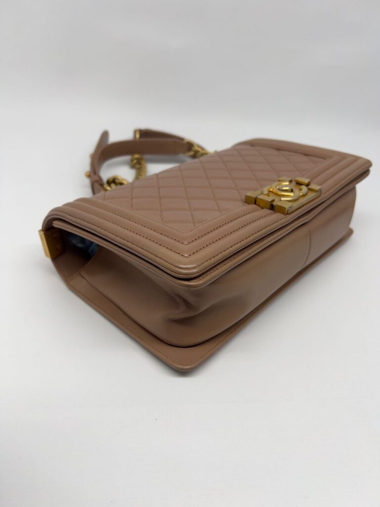 Boy 25 Lambskin Dark Beige GHW