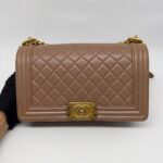 Boy 25 Lambskin Dark Beige GHW
