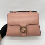 Interlocking GG Top Handle Leather Grained Pink LGHW