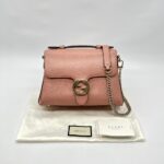 Interlocking GG Top Handle Leather Grained Pink LGHW