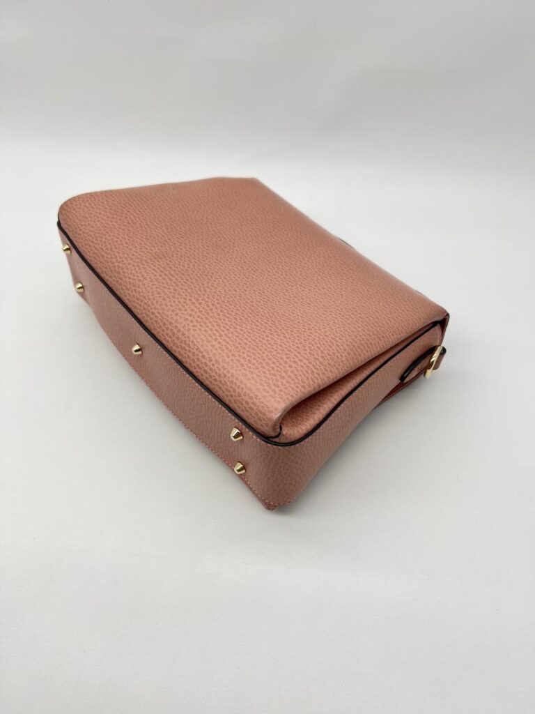 Interlocking GG Top Handle Leather Grained Pink LGHW