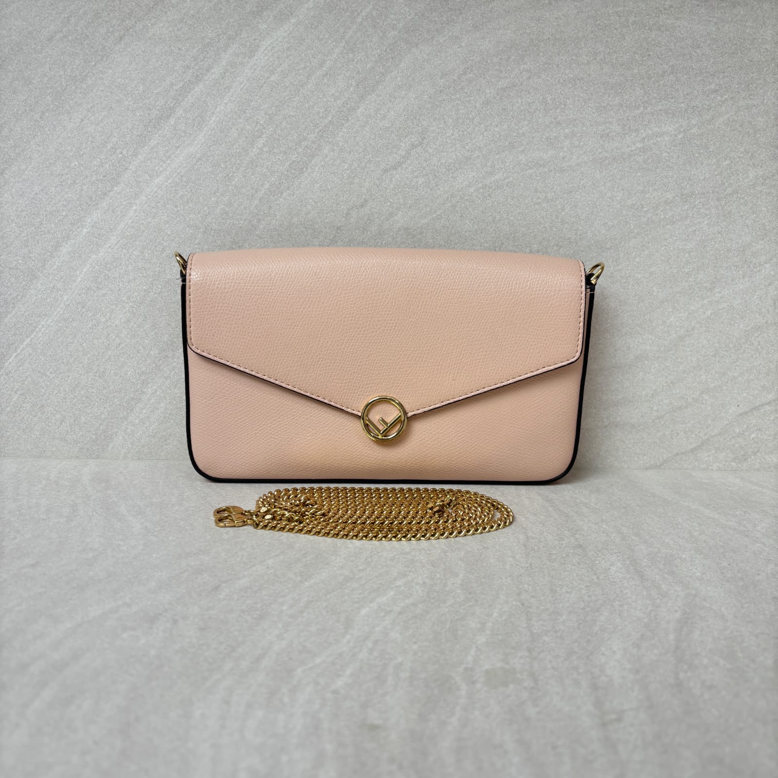 F Is Fendi Envelope WOC Leather Pink Blush GHW
