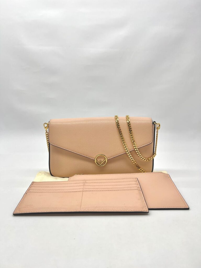 F Is Fendi Envelope WOC Leather Pink Blush GHW