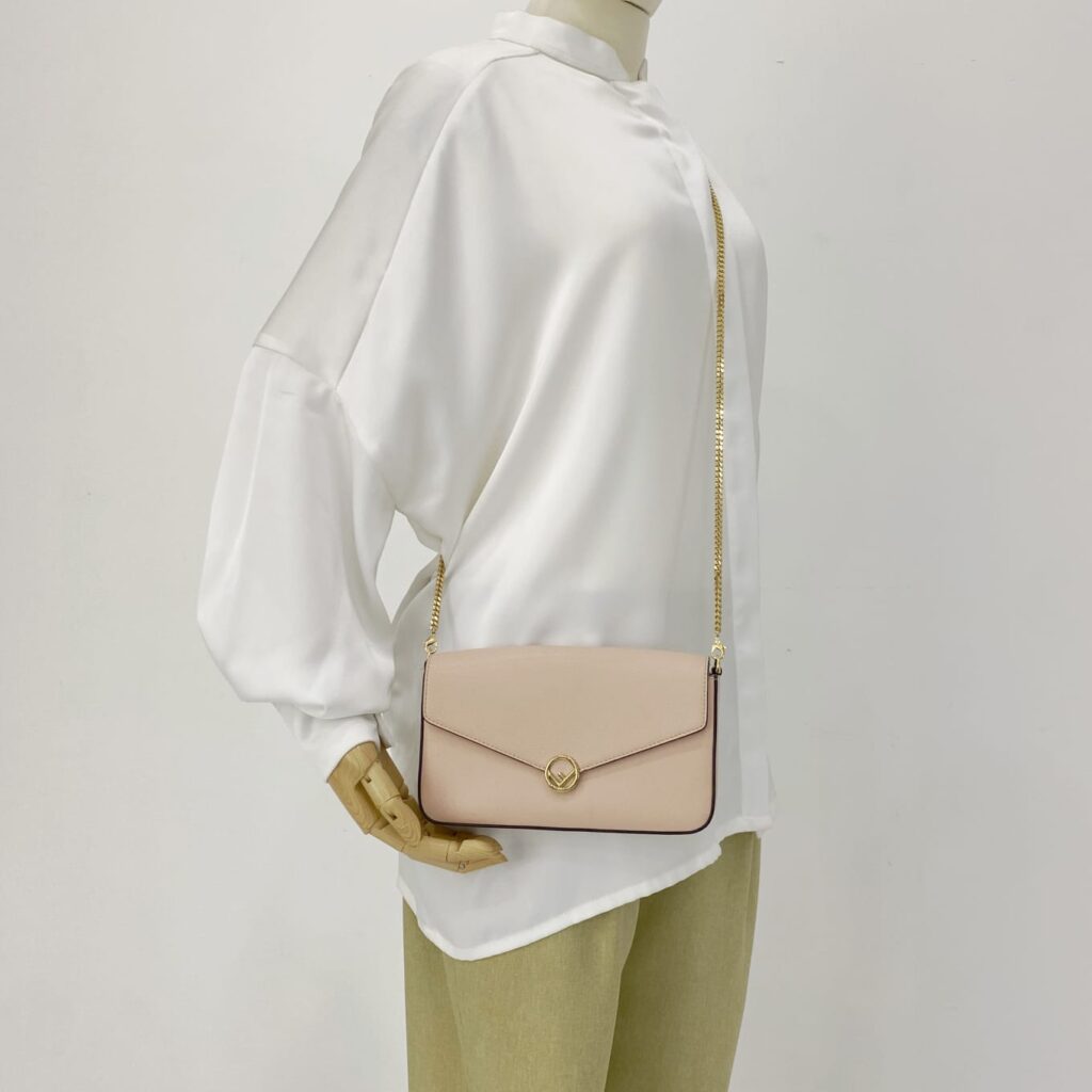 F Is Fendi Envelope WOC Leather Pink Blush GHW