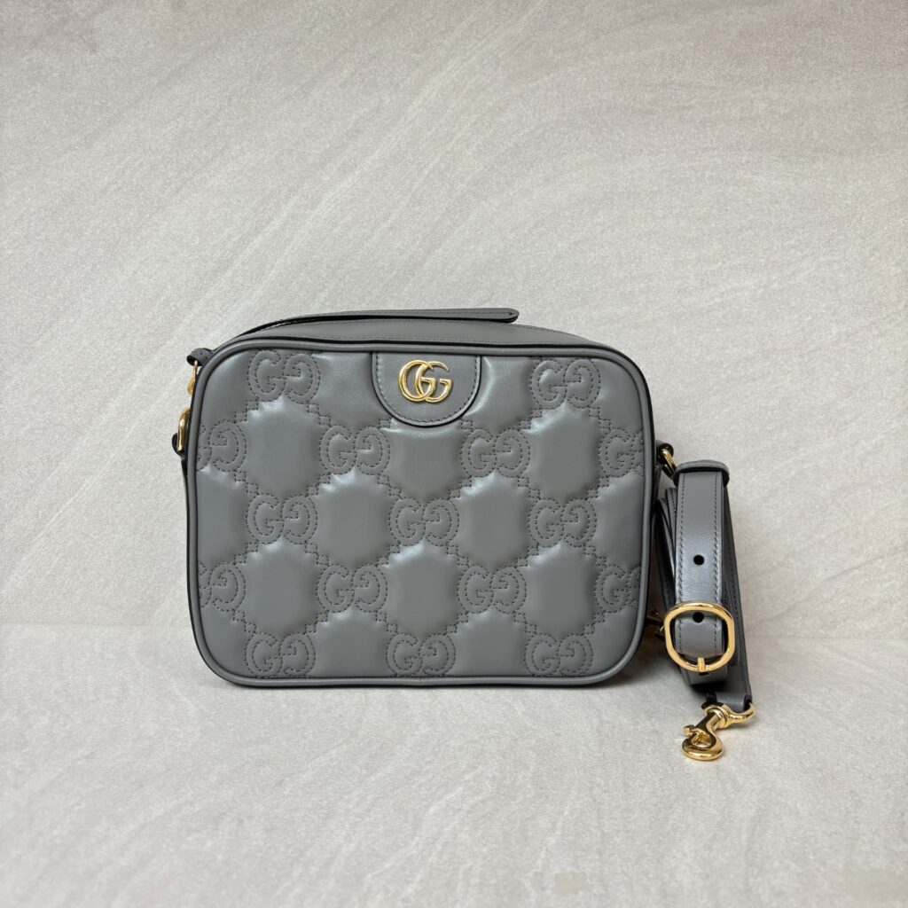 GG Matelasse Small Grey GHW
