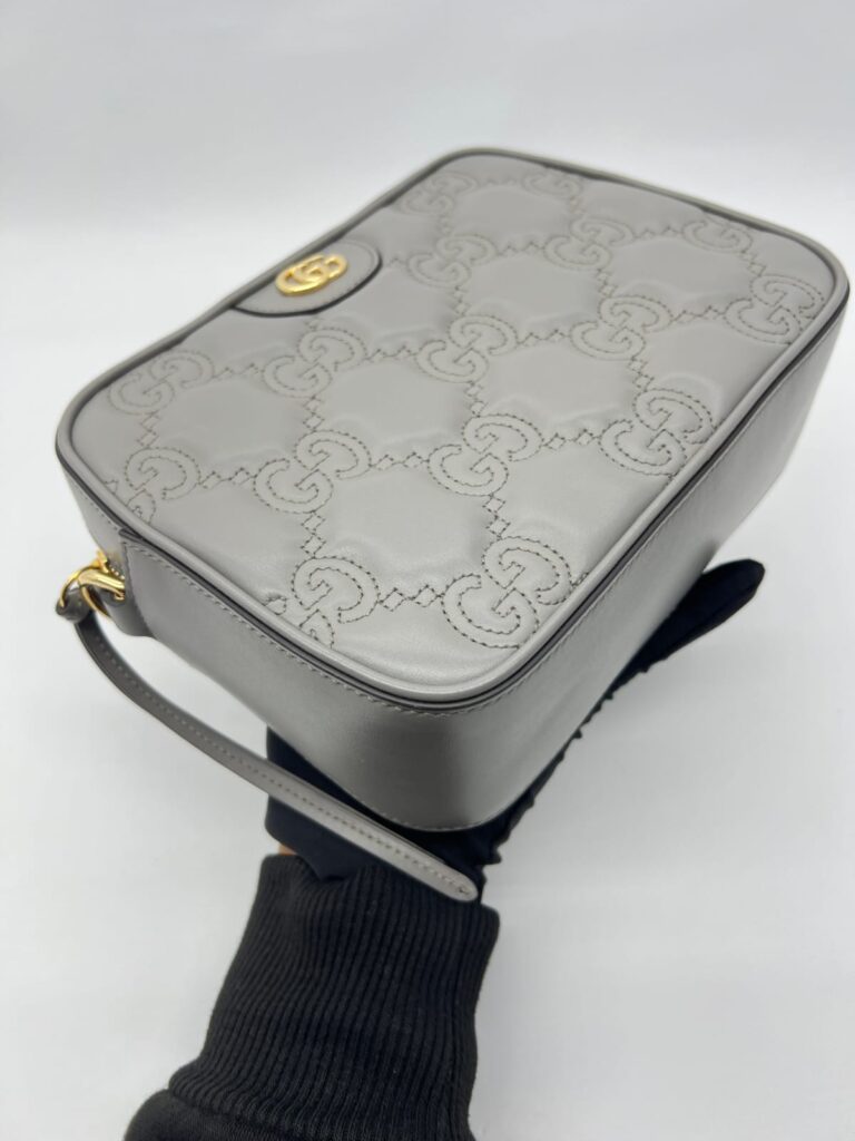 GG Matelasse Small Grey GHW