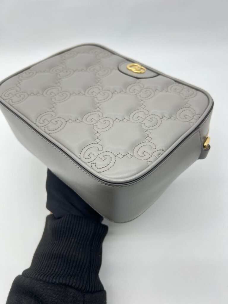 GG Matelasse Small Grey GHW