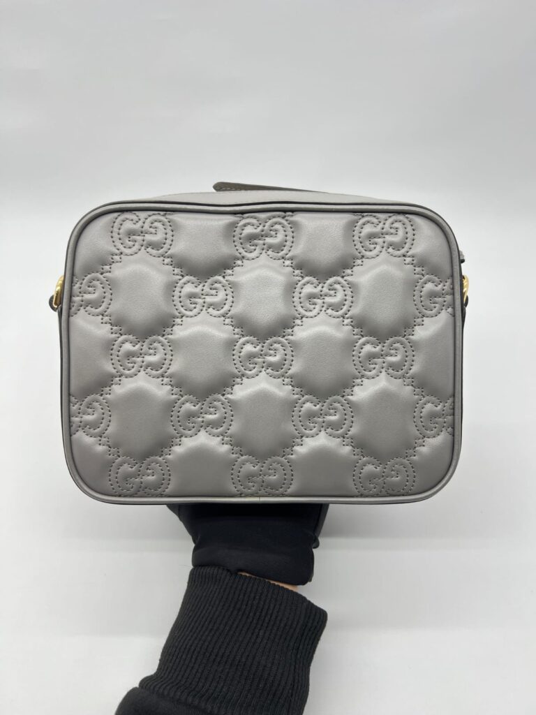 GG Matelasse Small Grey GHW