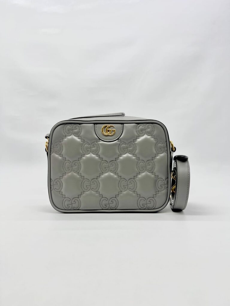 GG Matelasse Small Grey GHW