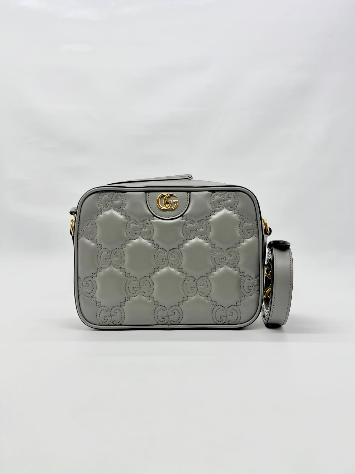 GG Matelasse Small Grey GHW