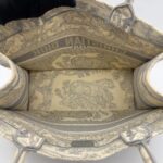 Medium Book Tote Ecru and Gray Toile De Jouy Embroidery