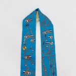 Twilly Soie Cordages Turquoise/Orange/Blanc