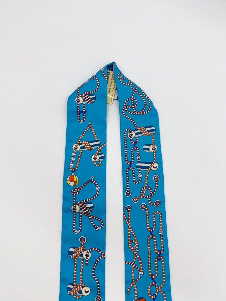 Twilly Soie Cordages Turquoise/Orange/Blanc