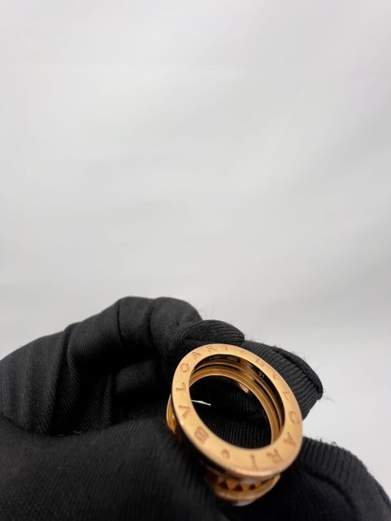 B.Zero1 Rock Two-Band Black Ceramic Rose Gold