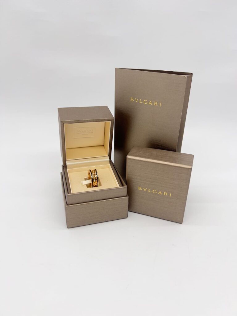 B.Zero1 Rock Two-Band Black Ceramic Rose Gold