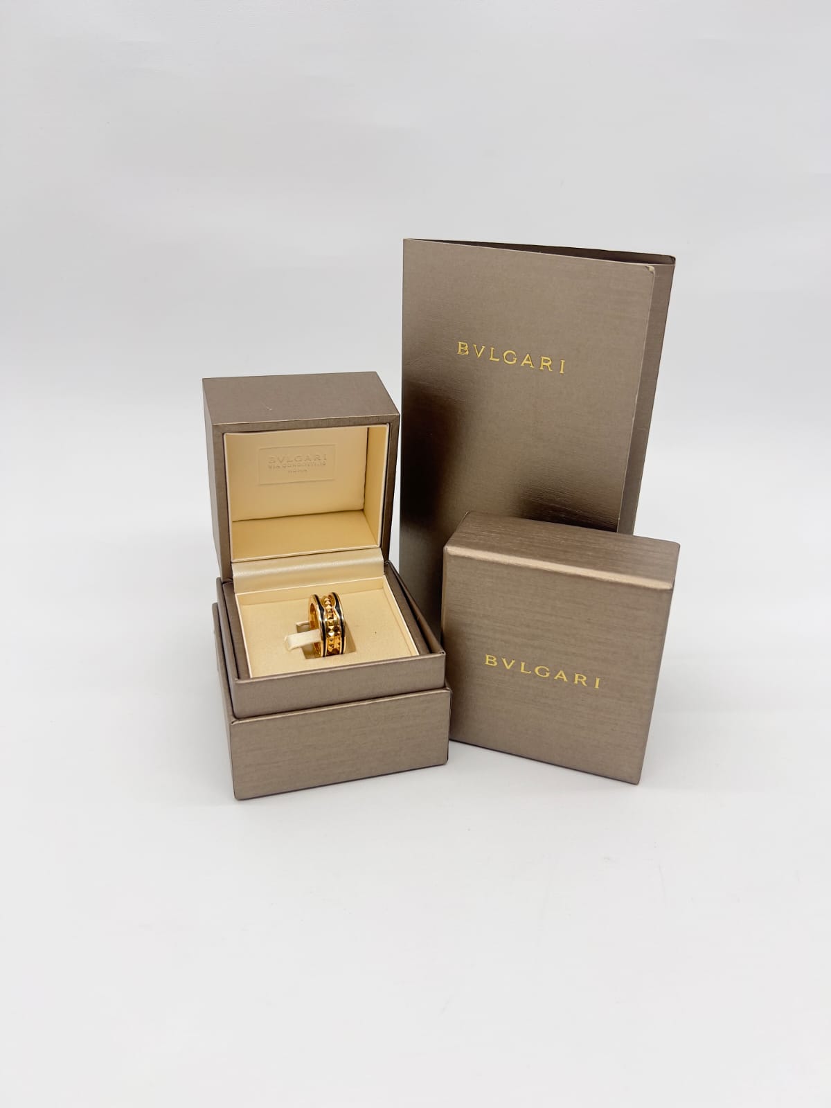 B.Zero1 Rock Two-Band Black Ceramic Rose Gold