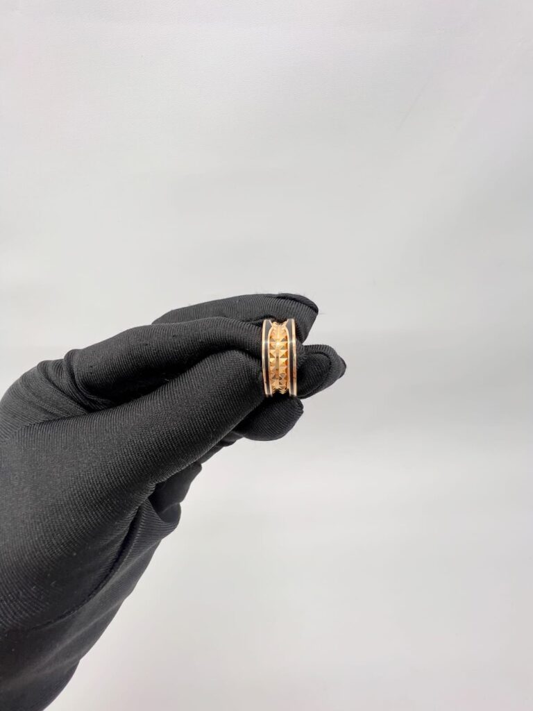 B.Zero1 Rock Two-Band Black Ceramic Rose Gold