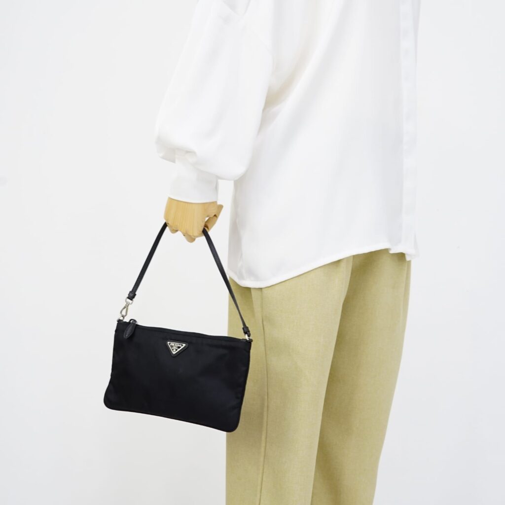 Re Nylon Mini Bag Tessuto Black SHW