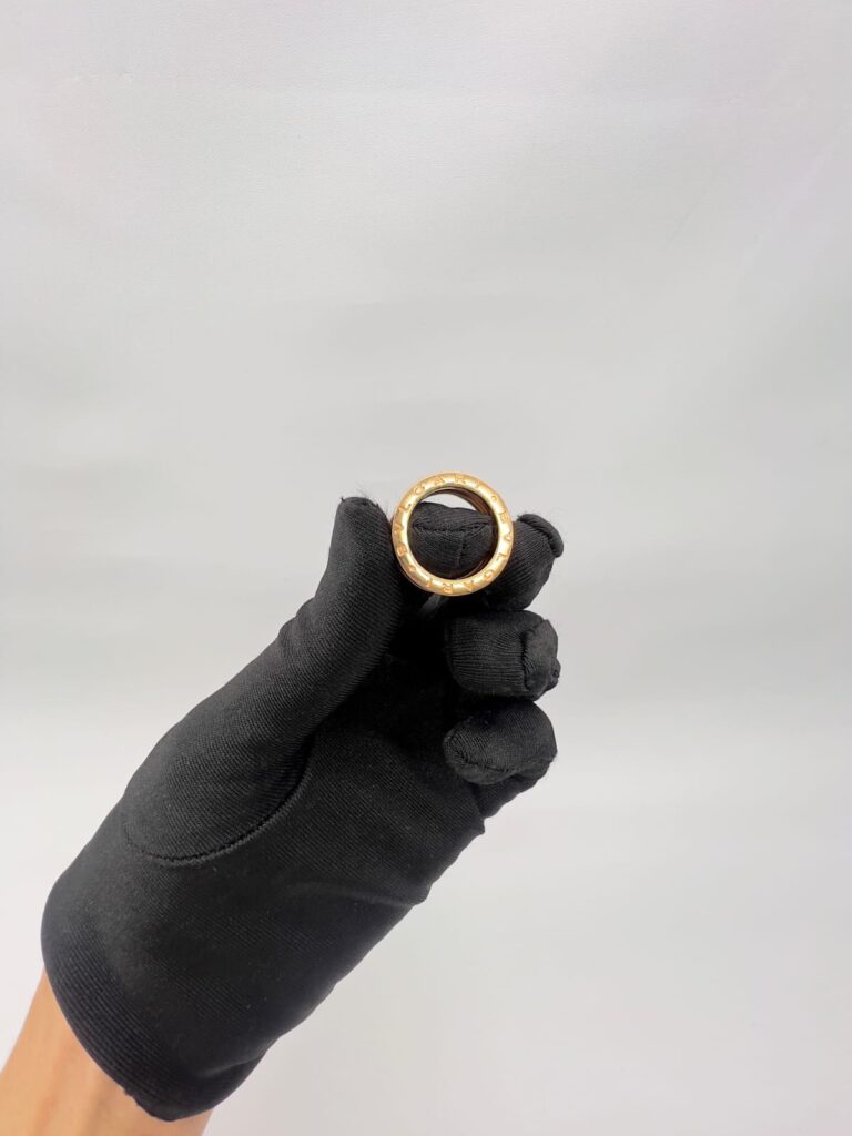 B.Zero1 Rock Two-Band Black Ceramic Rose Gold