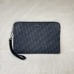 Triangle Zip Pouch Black Oblique Jacquard SHW