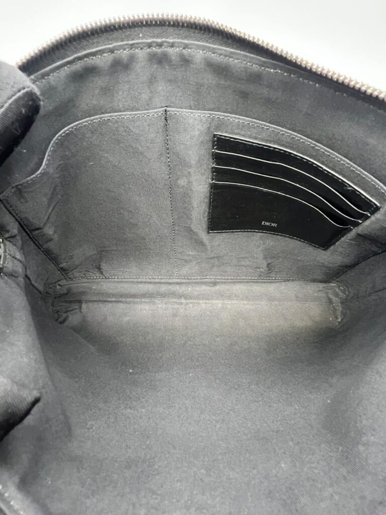 Triangle Zip Pouch Black Oblique Jacquard SHW