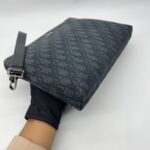 Triangle Zip Pouch Black Oblique Jacquard SHW