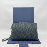 Triangle Zip Pouch Black Oblique Jacquard SHW