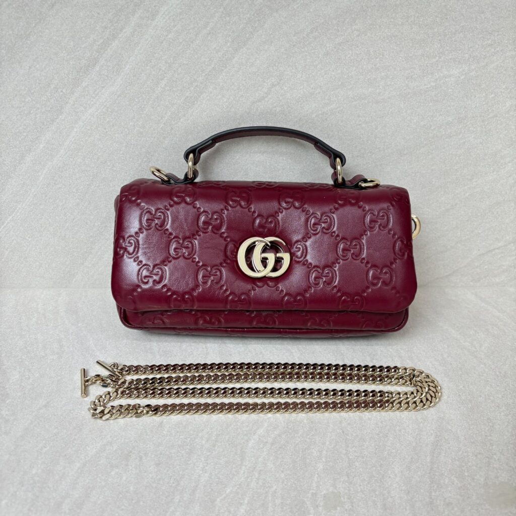 Milano Top Handle Guccissima Soft Red GHW