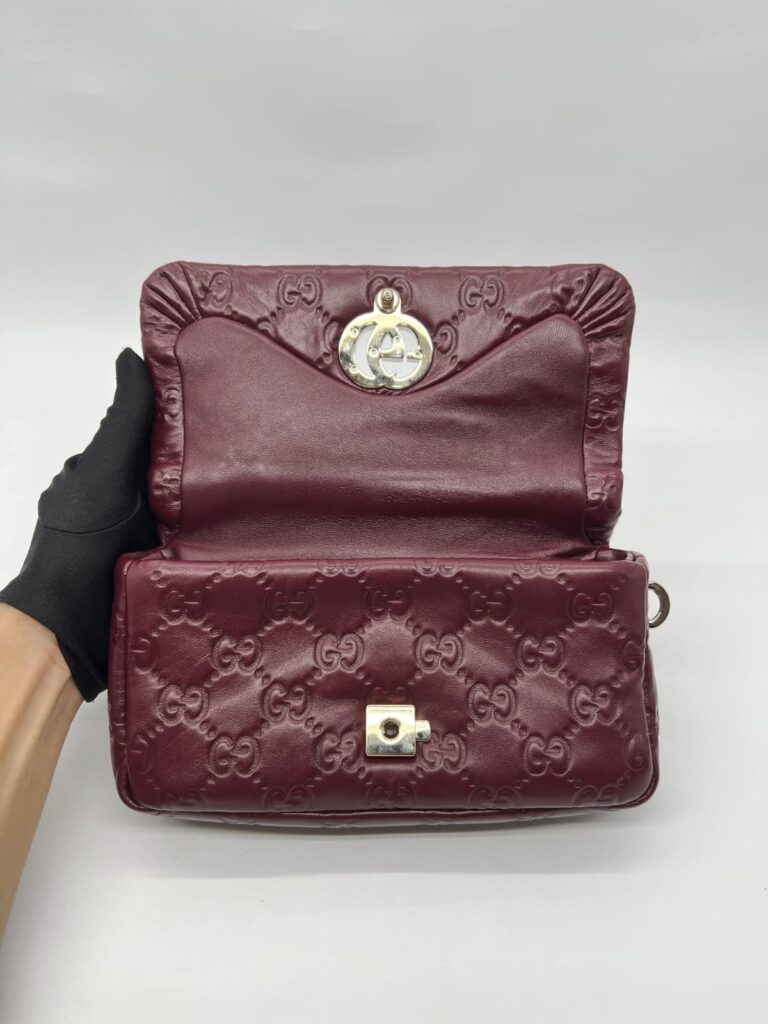 Milano Top Handle Guccissima Soft Red GHW