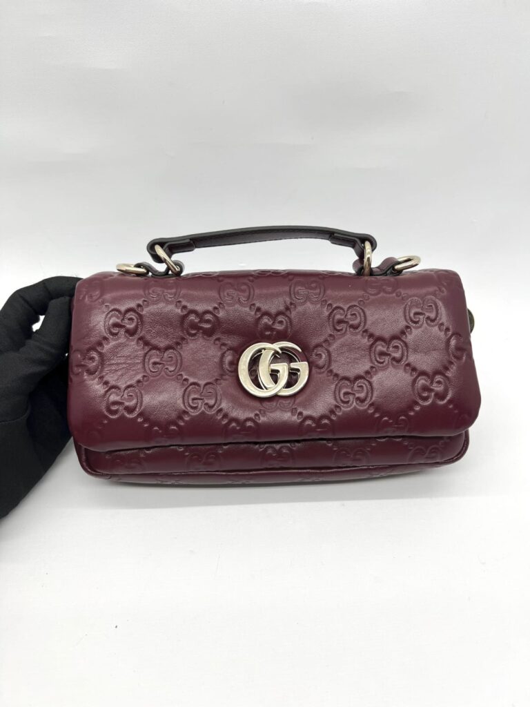 Milano Top Handle Guccissima Soft Red GHW