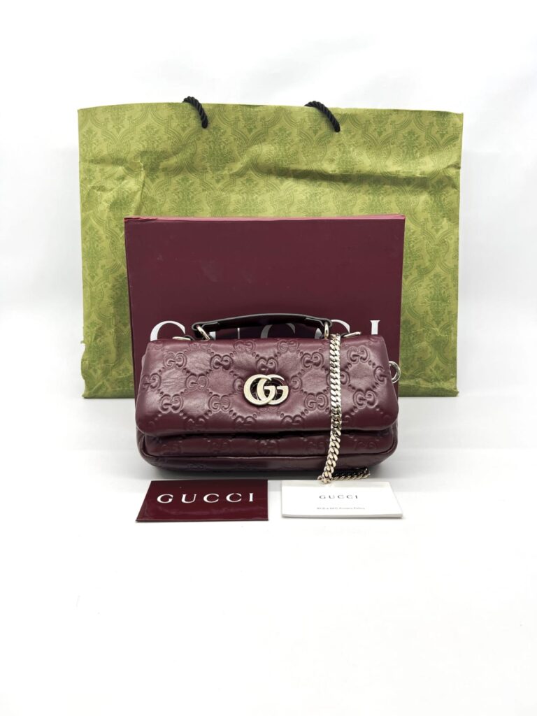 Milano Top Handle Guccissima Soft Red GHW
