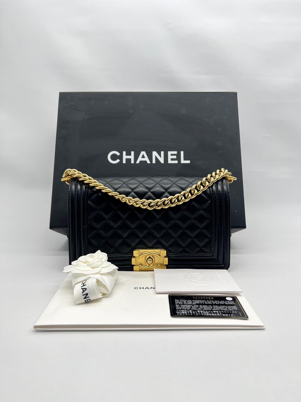 Boy 25 Lambskin Black GHW