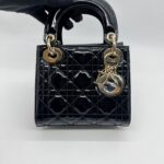 Mini Lady Dior Vernis Black LGHW