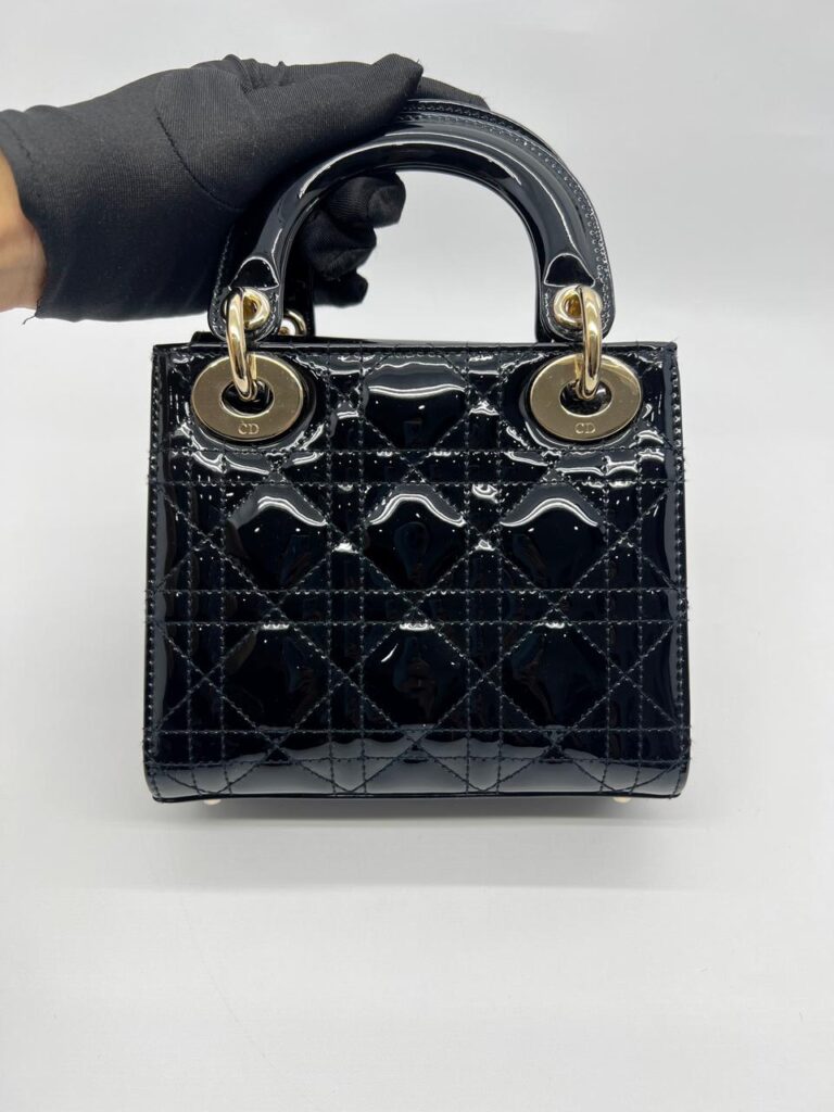 Mini Lady Dior Vernis Black LGHW