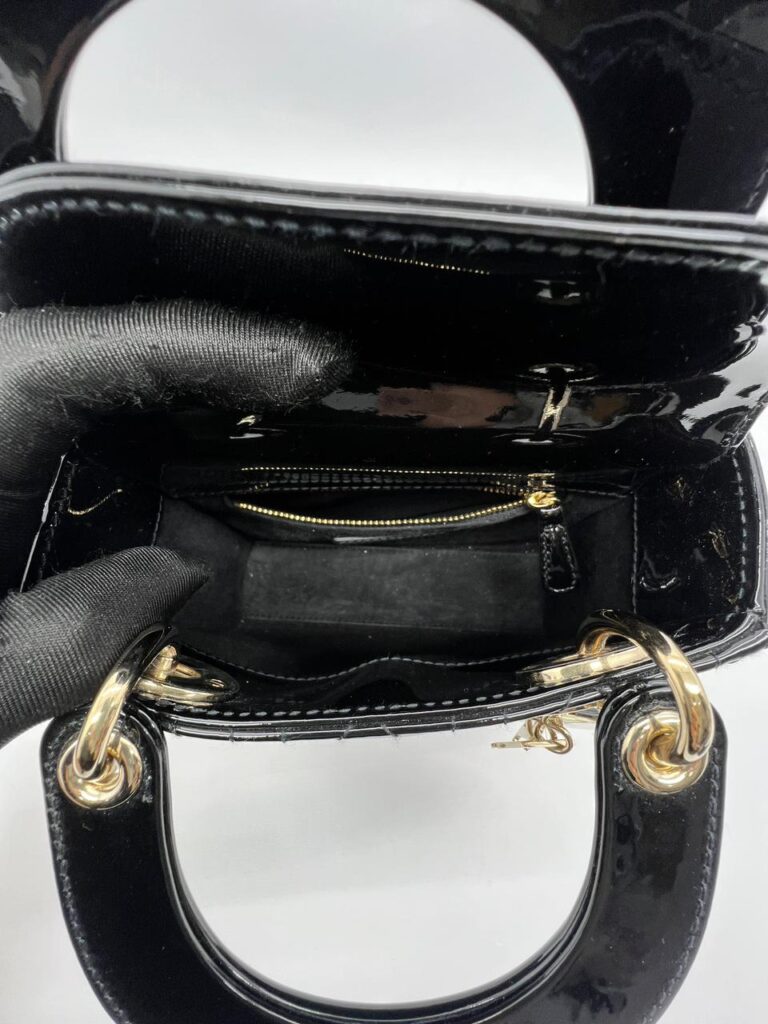 Mini Lady Dior Vernis Black LGHW