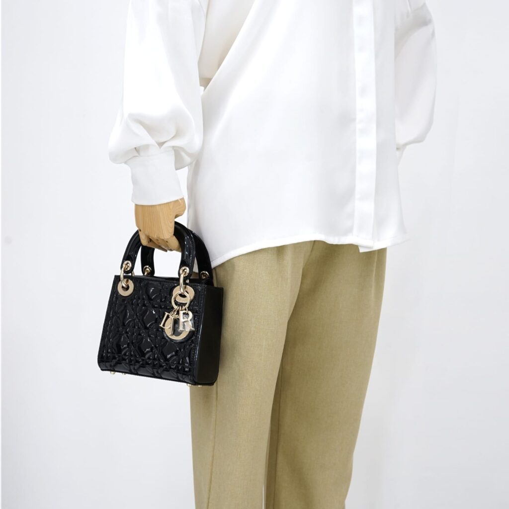 Mini Lady Dior Vernis Black LGHW